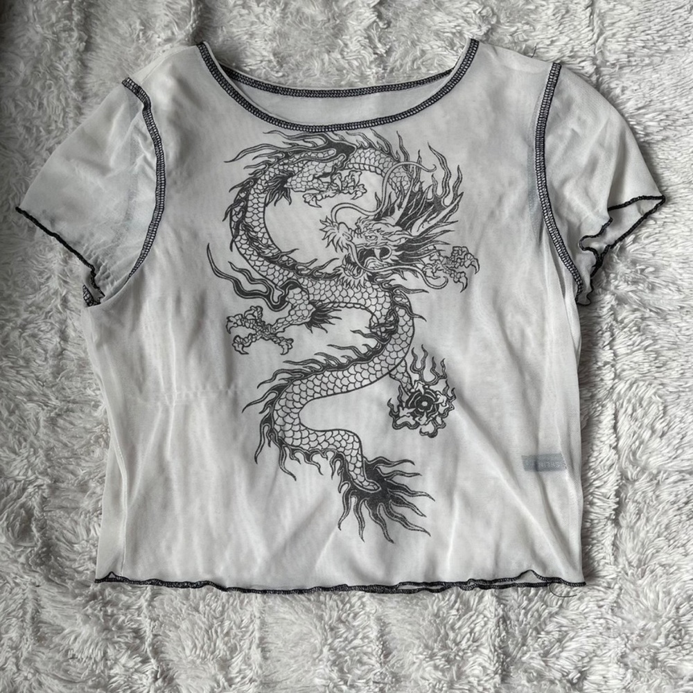 mesh dragon crop top
